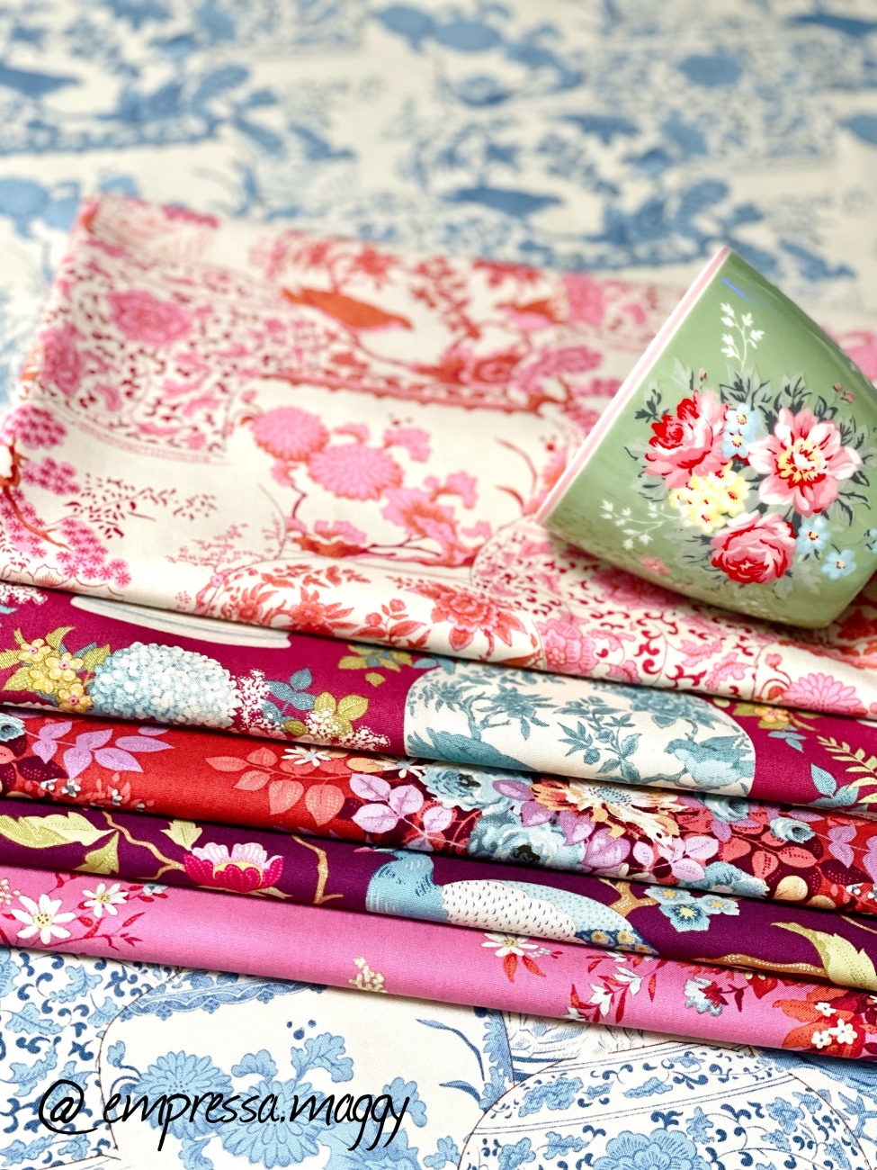 Tilda Patchwork Stoff Baumwolle - Chic Escape Wildgarden Pink